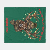 Christmas deer Fleece Blanket フリースブランケット (正面(横))