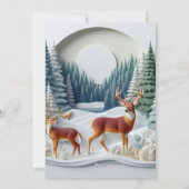 Christmas Deer Holiday Wildlife Personalized Card  シーズンカード (裏面)