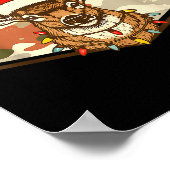 Christmas Deer Hunting Old School Camo, Xmas Hunti ポスター (角)