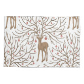 Christmas deer on white 枕カバー (裏面-左)