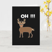 Christmas Deer Season Cute Festive Retro Style カード (黄色い花)
