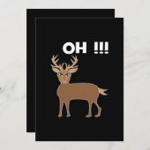 Christmas Deer Season Cute Festive Retro Style シーズンカード (正面/裏面)