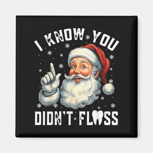 Christmas Dental Funny Santa I Know You Didn't Flo マグネット (正面)