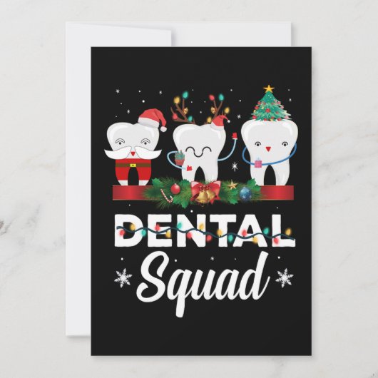 Christmas Dental Squad Clothing Funny Xmas Dentist シーズンカード (正面)