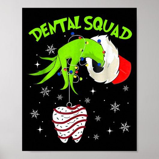 Christmas Dental Squad Cute Dentist Dental Hygieni ポスター (正面)