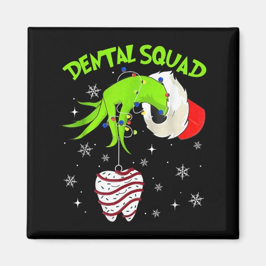 Christmas Dental Squad Cute Dentist Dental Hygieni マグネット (正面)