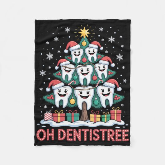 Christmas Dental Squad Oh Dentistree  フリースブランケット (正面)