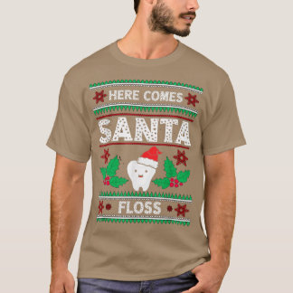 Christmas Dentist Santa Floss Dental Xmas Season Tシャツ