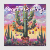 Christmas Desert Saguaro Cactus Magnetic Card (正面)