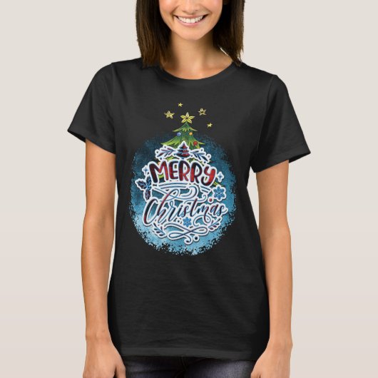 Christmas design Merry Christmas snow globe Tシャツ (正面)