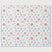 Christmas Different Coloured Snowflakes Packaging ラッピングペーパー (フラット)