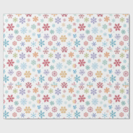 Christmas Different Coloured Snowflakes Packaging ラッピングペーパー