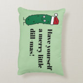 Christmas Dill Pickle wearing a Santa Hat アクセントクッション (裏面(縦))
