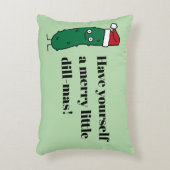 Christmas Dill Pickle wearing a Santa Hat アクセントクッション (正面(垂直))