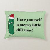 Christmas Dill Pickle wearing a Santa Hat アクセントクッション (裏面)