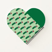 Christmas Dill Pickle wearing a Santa Hat ノートブック (裏面)