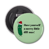 Christmas Dill Pickle wearing a Santa Hat 栓抜き (正面)