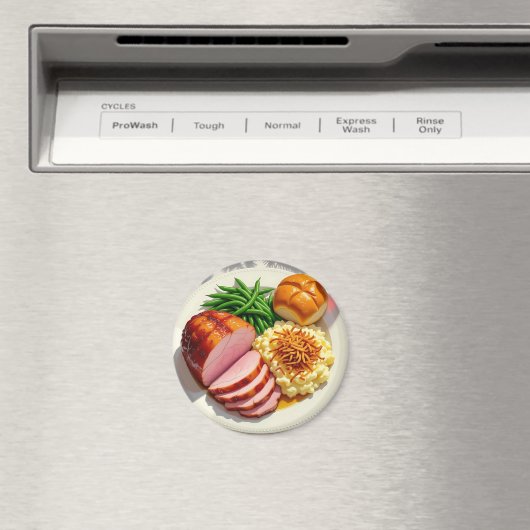 Christmas Dinner, Ham, Scalloped Potatoes マグネット (インサイチュ (食洗機))