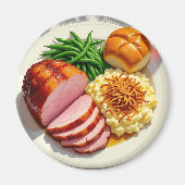 Christmas Dinner, Ham, Scalloped Potatoes マグネット (正面)
