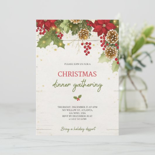 Christmas dinner invitation card 招待状 (スタンド正面)