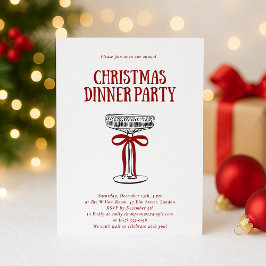 Christmas Dinner Party Invitation 招待状
