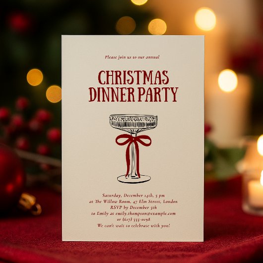 Christmas Dinner Party Invitation 招待状