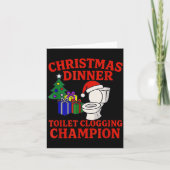 Christmas Dinner Toilet Clogging Chamon _ Funny Ch カード (正面)