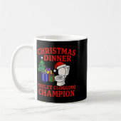 Christmas Dinner Toilet Clogging Chamon _ Funny Ch コーヒーマグカップ (左)