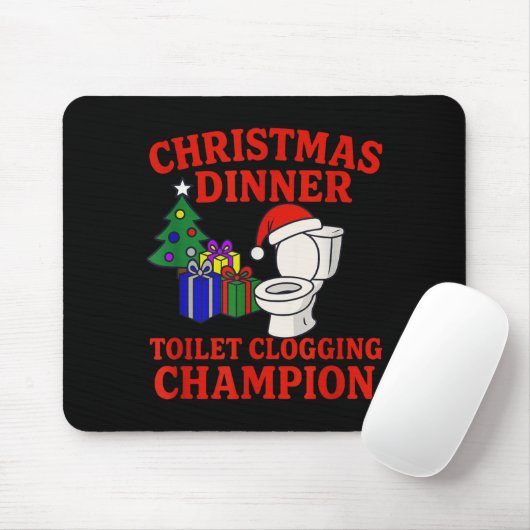 Christmas Dinner Toilet Clogging Chamon _ Funny Ch マウスパッド (マウス)