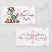 Christmas Dino Boy Baby Shower Registry エンクロージャーカード (正面/裏面)