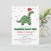 Christmas Dinosaur Birthday Invitation 招待状 (スタンド正面)