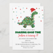 Christmas Dinosaur Birthday Invitation 招待状 (正面/裏面)