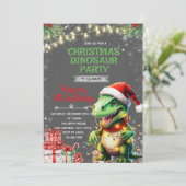 Christmas Dinosaur Birthday Invite 招待状 (スタンド正面)