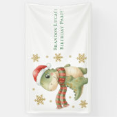 Christmas Dinosaur Birthday Party 横断幕 (縦)