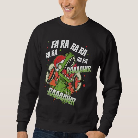 Christmas Dinosaur Fa Ra Ra Ra Rawr Rex  Xmas Boys スウェットシャツ (正面)