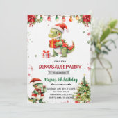 Christmas dinosaur party invitation 招待状 (スタンド正面)