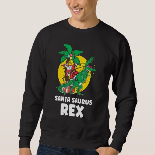 Christmas Dinosaur Santasaurus Rex Holiday Xmas PJ スウェットシャツ (正面)