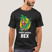 Christmas Dinosaur Santasaurus Rex Holiday Xmas PJ Tシャツ (正面)