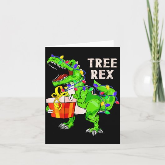 Christmas Dinosaur Shirt Tree Rex Pajamas Xmas Men カード (正面)