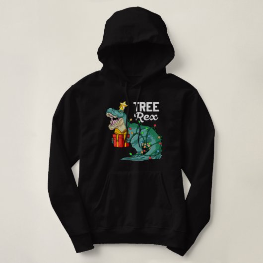 Christmas Dinosaur Tree Rex Cute Boys Kids TRex Xm パーカ (デザイン正面)