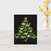 Christmas Dinosaur Tree Rex Pajamas Men Boys Kids カード (黄色い花)