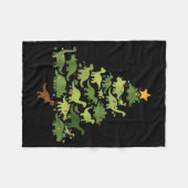 Christmas Dinosaur Tree Rex Pajamas Men Boys Kids  フリースブランケット (正面(横))