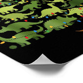 Christmas Dinosaur Tree Rex Pajamas Men Boys Kids ポスター (角)