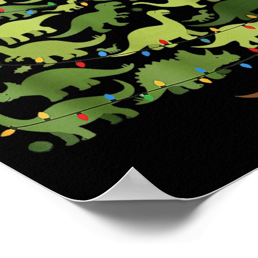 Christmas Dinosaur Tree Rex Pajamas Men Boys Kids  ポスター (角)