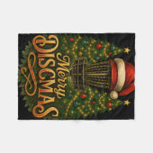 Christmas Disc Golf Merry Discmas  フリースブランケット (正面(横))