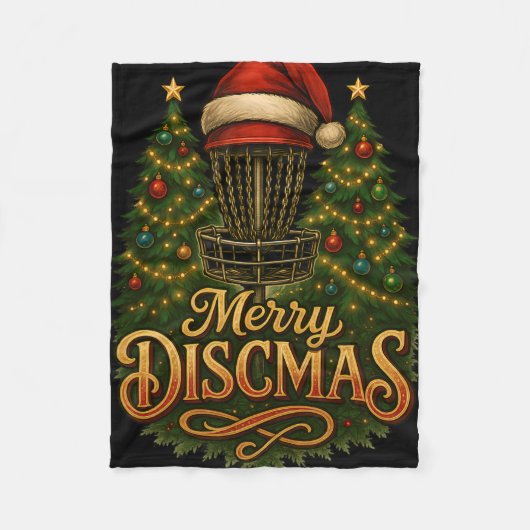 Christmas Disc Golf Merry Discmas  フリースブランケット (正面)