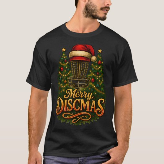 Christmas Disc Golf Merry Discmas  Tシャツ (正面)
