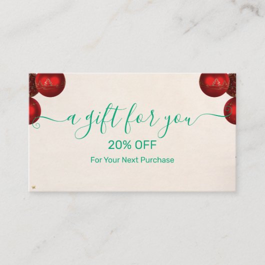 Christmas Discount Card – Festive Holiday Savings 割引カード (正面)