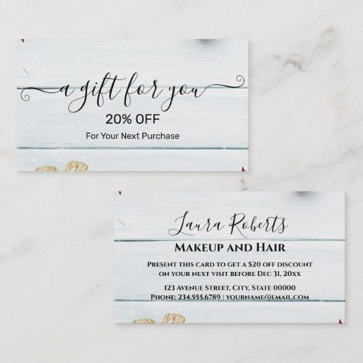 Christmas Discount Card – Festive Holiday Savings 割引カード (正面/裏面)