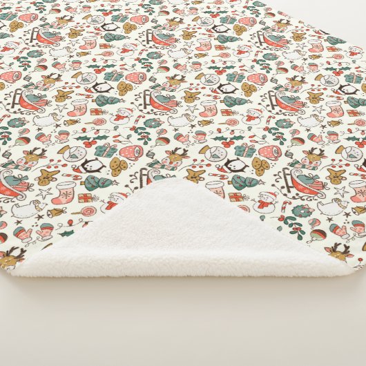 Christmas Ditsy Doodles  シェルパブランケット (3/4)